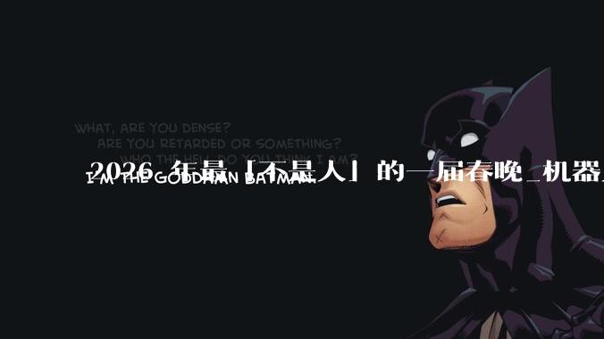 2026 年最「不是人」的一届春晚_机器人_刘谦_宇树