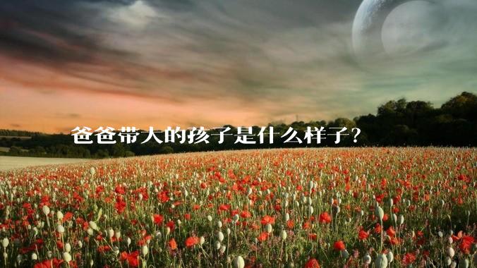 爸爸带大的孩子是什么样子？
